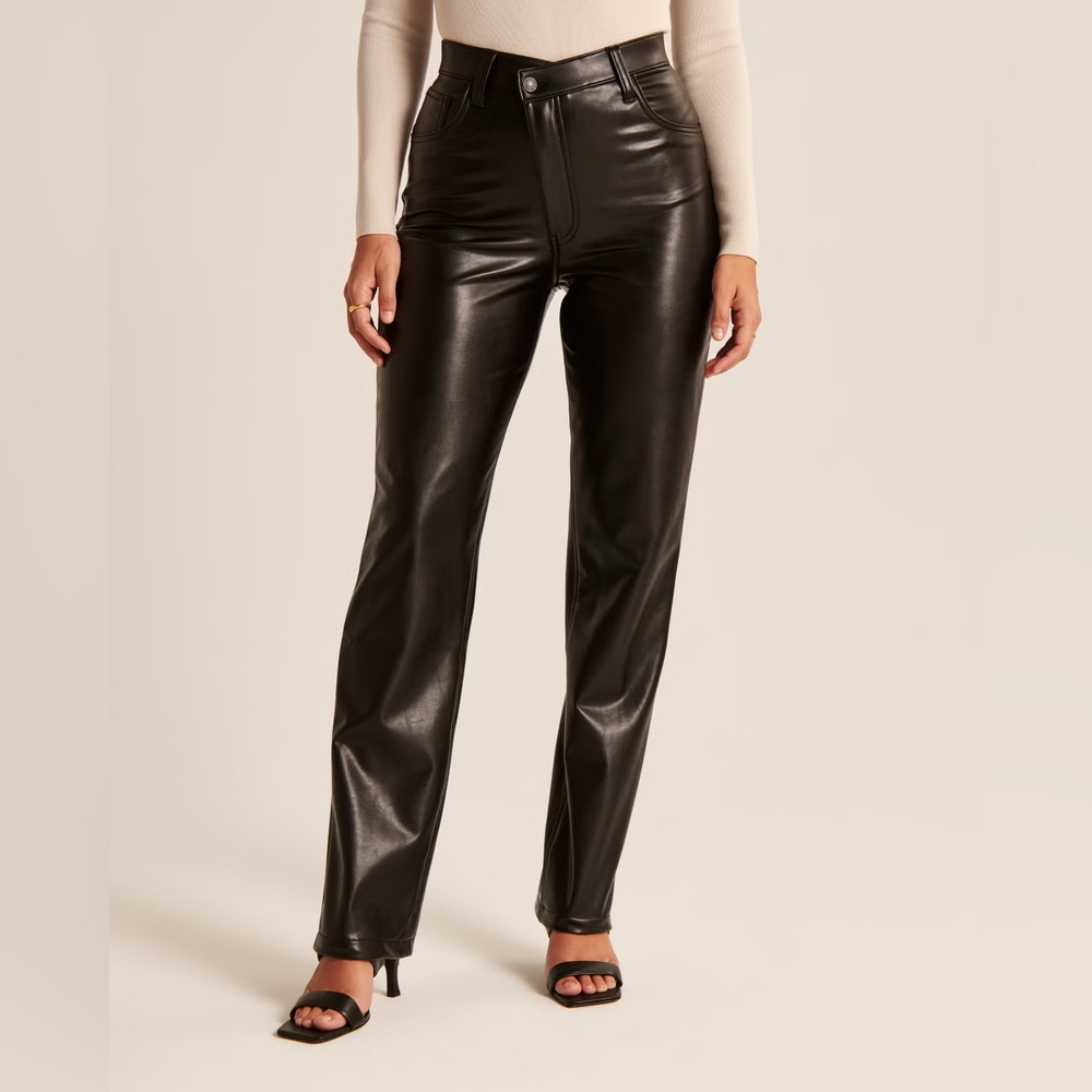 Abercrombie crisscrossed leather pant
